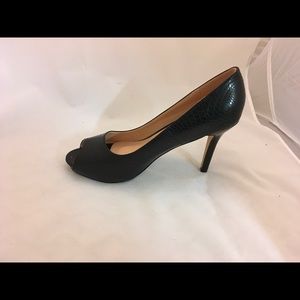 High Heel Black Peep Toe Shoes
